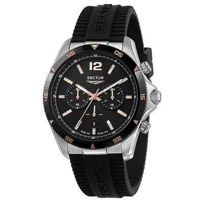 650 Chronograph Silicone Strap Black Dial Quartz R3271631002 100M Men's Watch