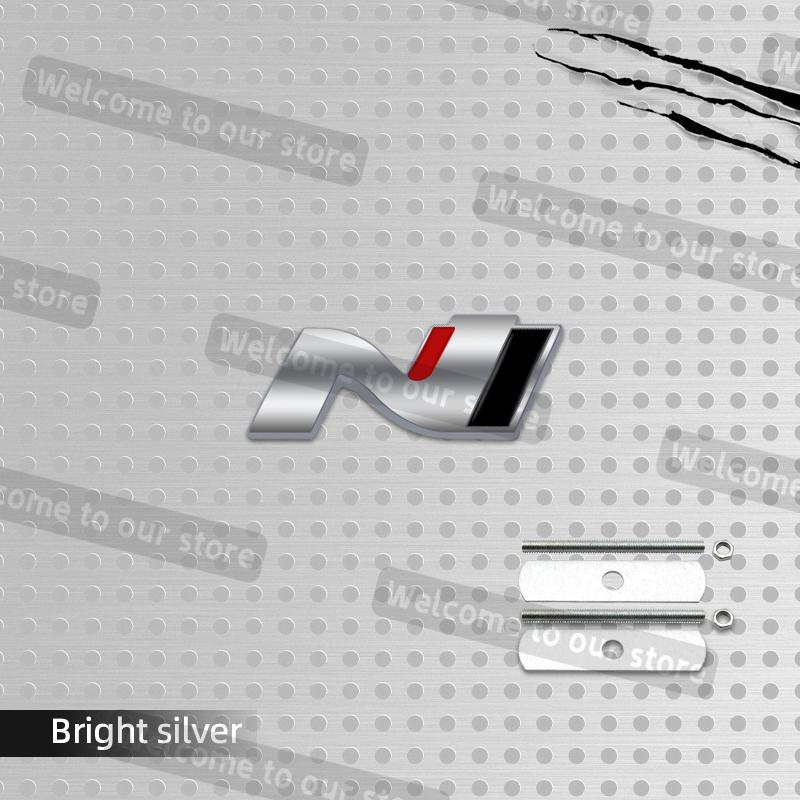 3D Metal Car Styling N Grille Emblem Decals Rear Trunk Body Badge For Hyundai N Line Veloster Elantra Sonata I20 I30 I10 Ix35 TT36