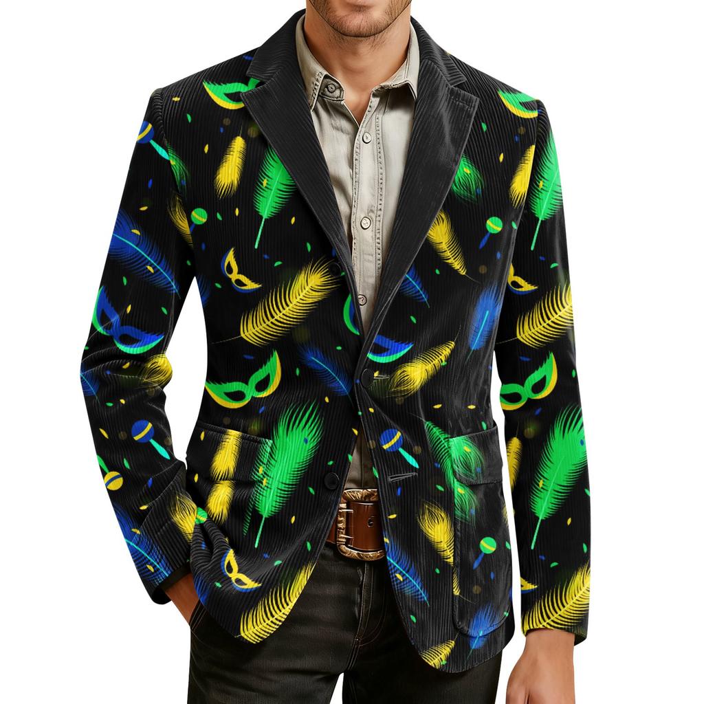 Herren Druck Kord Warm Taschen Anzugjacke Cardigan Herren Freizeitanzug