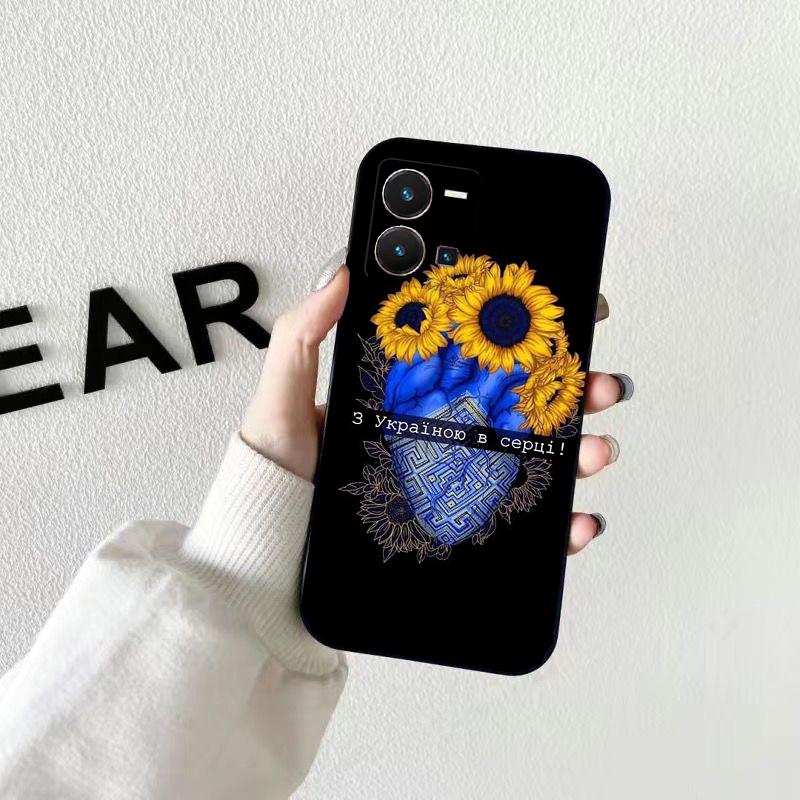 Telefon Fall für VIVO V21E V21 V23 V23E V2109 V20 V25e V25 V17 NEO X60 X80Pro X90 X80 Lite Ukraine Blume Funda fall Capa Zelle