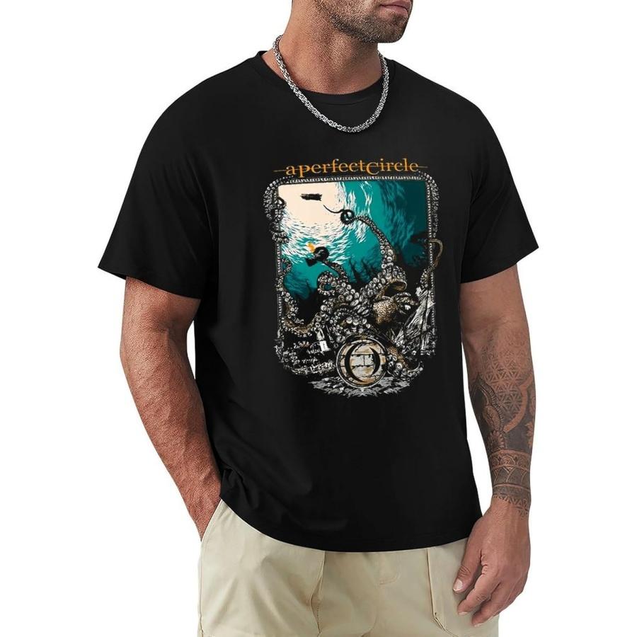 Corlrjxpd Men's A Perfect Circle T-Shirt Summer Crew Neck Tops Casual Short Sleeves T-Shirts