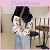 Cute Panda Canvas Shoulder Bag Large Capacity Tote Bag Cartoon Casual Student Handbag