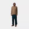 Carhartt WIP SS25 L/S Pocket T-Shirt With Logo Print Men T-Shirts Brown I030437-2LT-XX