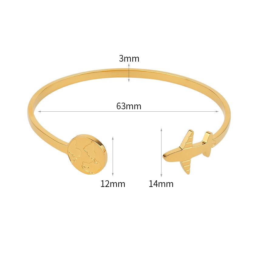 Персонализированный трендовый браслет C-образной формы из титановой стали с картой самолета