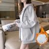 Women's Fall/Winter Korean-Style Sweatshirt Jacket, Loose-Fit, Hooded, Long-Sleeve, Zipper, Student Top