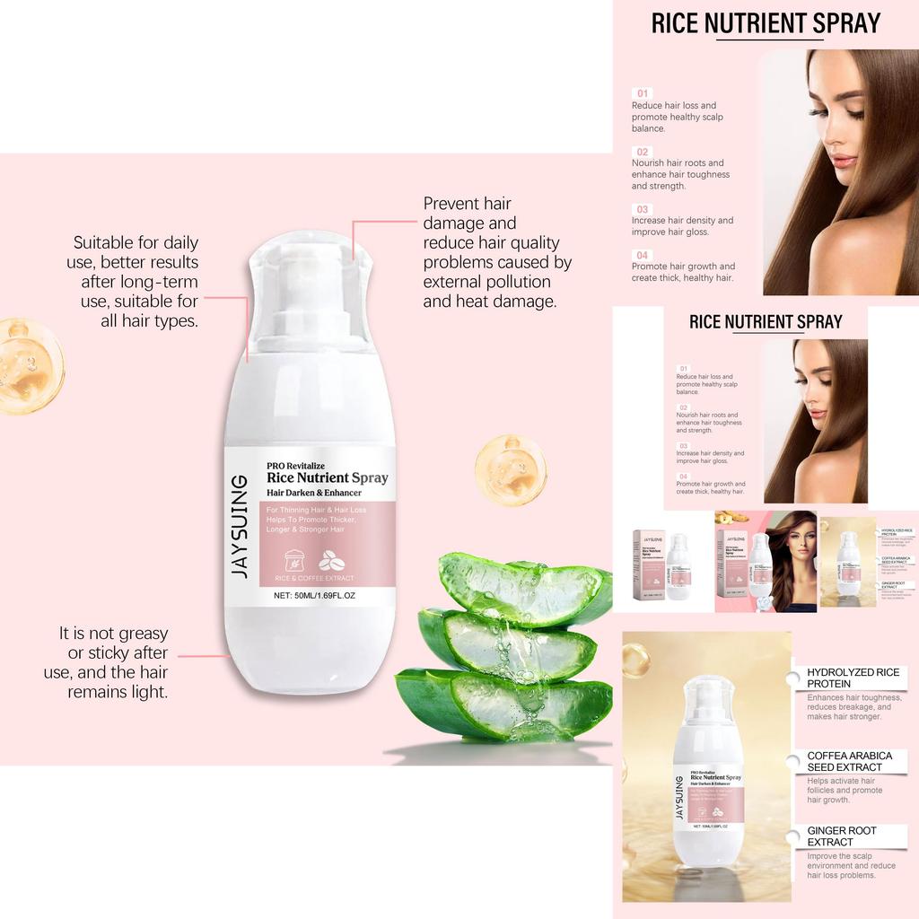 Jaysuing Nourishing Hair Care Spray Hydrating Smooth Frizz Control Shine Enhancer 50ml