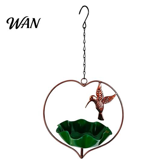 Heart-shaped Bird Feeder Outside Hummingbird Feeder, Weather-proof Metal Butterfly Bath, Bath Hanging Feeding Bowl for Outdoor Garden Patio Yard