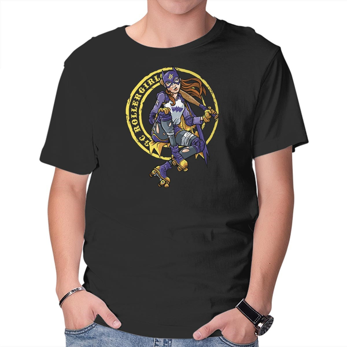 Unisex Crew Neck T-Shirt Bat Attitude Graphic Short Sleeve Casual Tee M