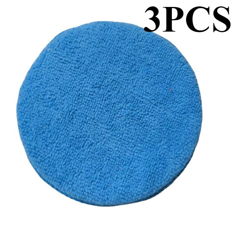 Car Waxing Polish Sponges 5 Inch Car Detailing Wax Applicator Pads Round Pocket Microfiber Foam Sponges Car Cleaning Tools