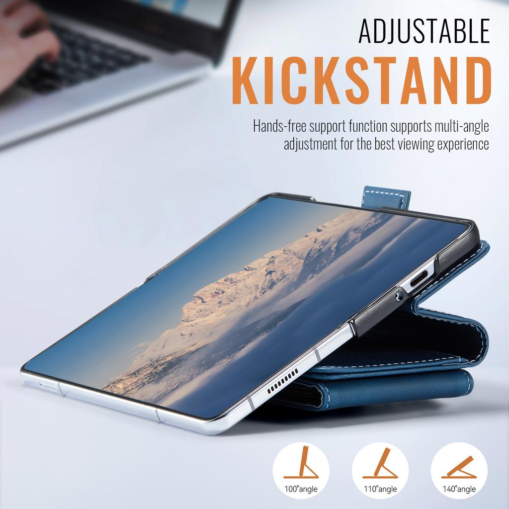 Suitable for Samsung Z Fold6 Phone Case, ZFOLD5 Phone Leather Cover with Card Slot and Wallet, Foldable Flip Cover