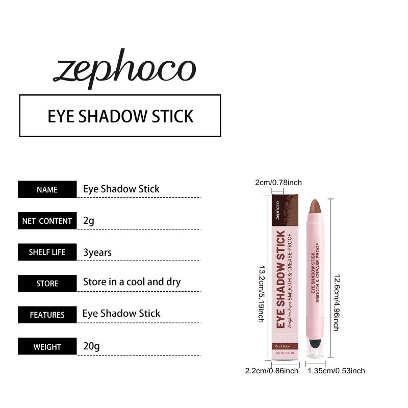 Creamy Texture Double End Eyeshadow Stick Dark Brown Glitter Matte High Pigment Eye Pencil for Quick Morning Routine