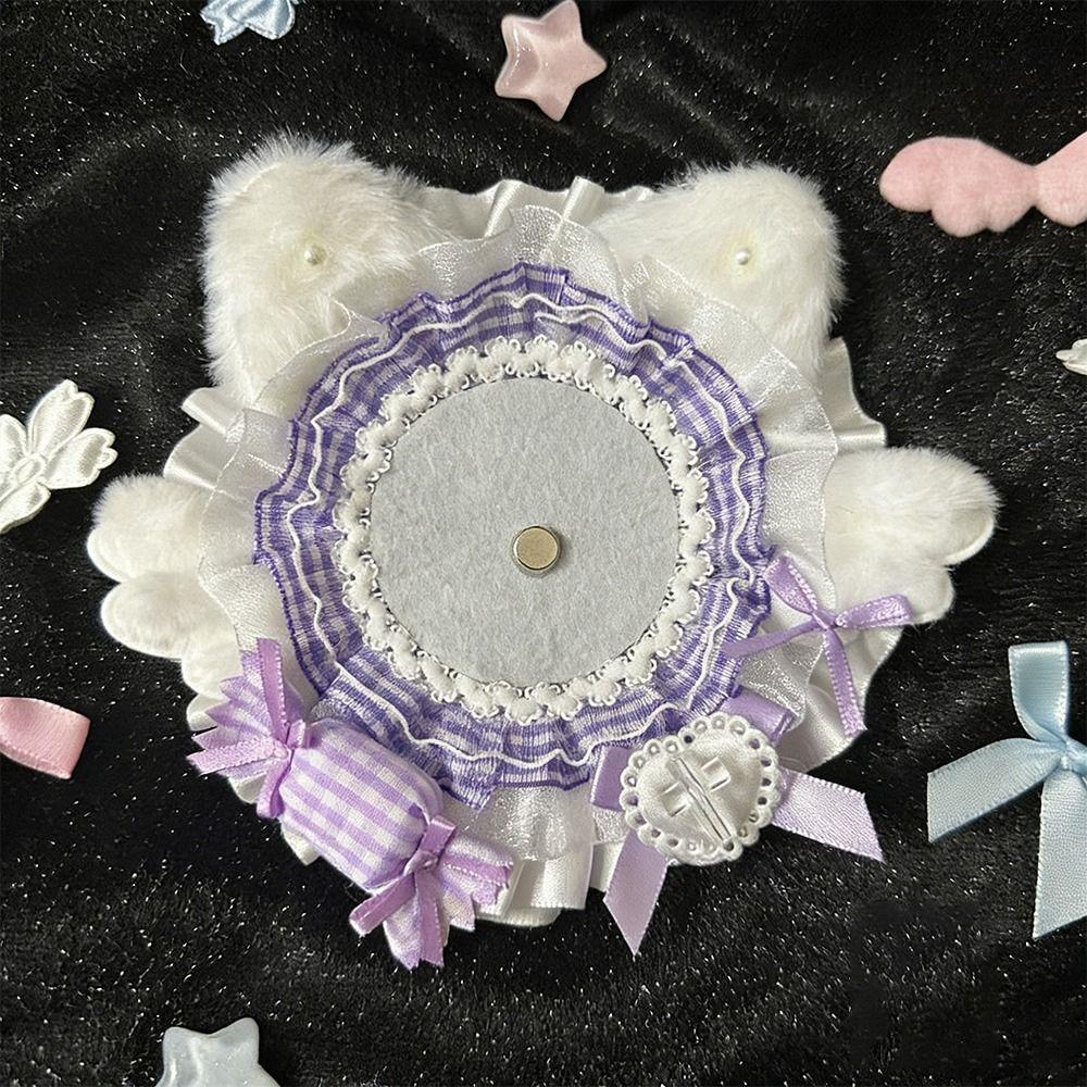 Flower Wings Badge Display Base Plush Cat Ear Pins Tray Cute Badge Holder Anime Badge Decoration