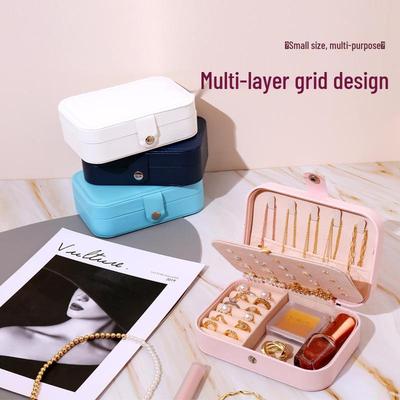 Compact Jewelry Storage Box for Travel: Earrings, Necklaces, Rings