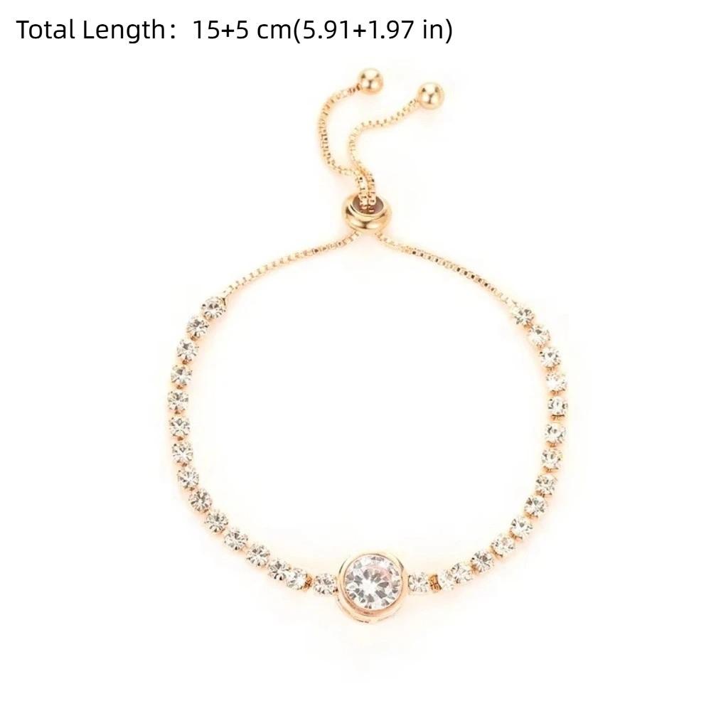 Adjustable Women Crystal Hand Bracelet Waterproof Friendship Bracelet Valentine's Day Bangle  Gifts