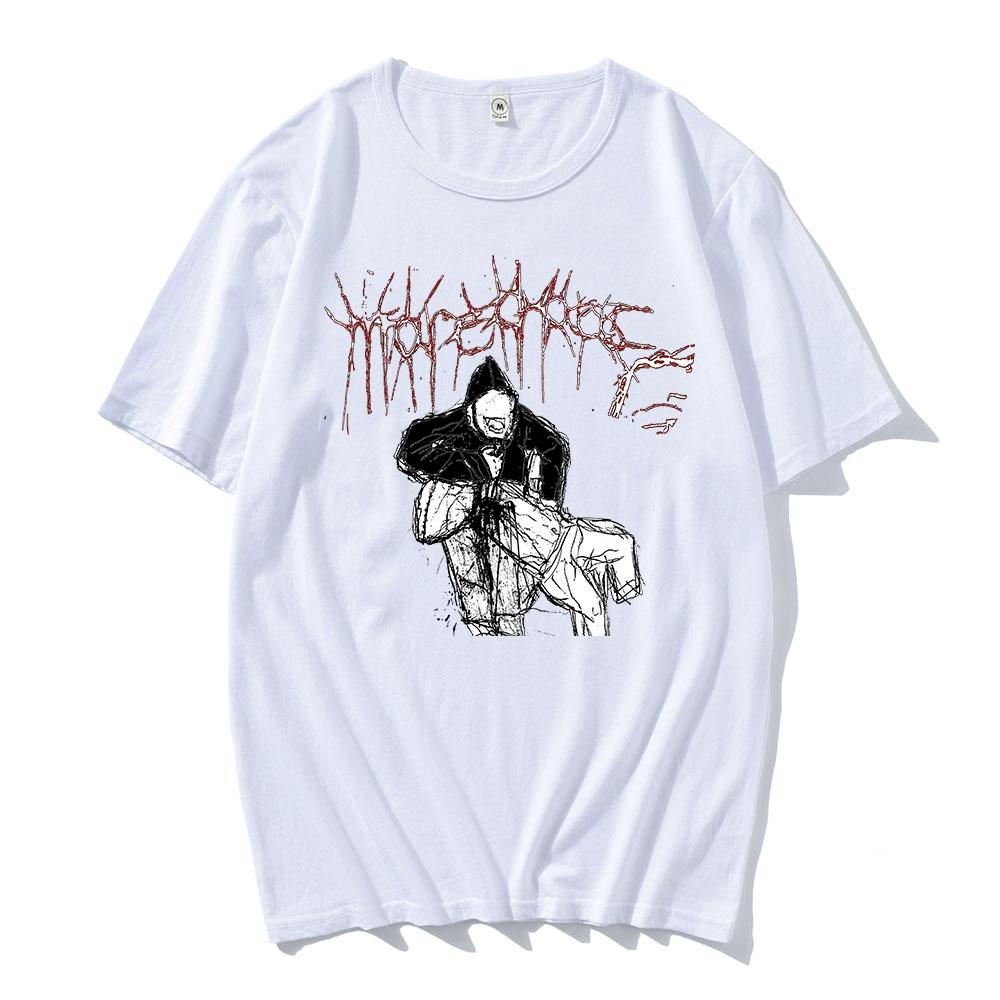 Men Tees Ken Carson More Chaos Album T-shirt Cotton Round Neck Fashion Tshirts Hip Hop Unisex Streetwear Graphic Clothing