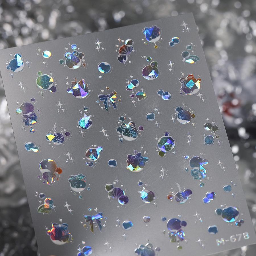 Goldfish in Bag 5D Nail Art Sticker Jelly Like Translucent Goldfish with Bubble Cute Aquatic Manicure Decal DIY