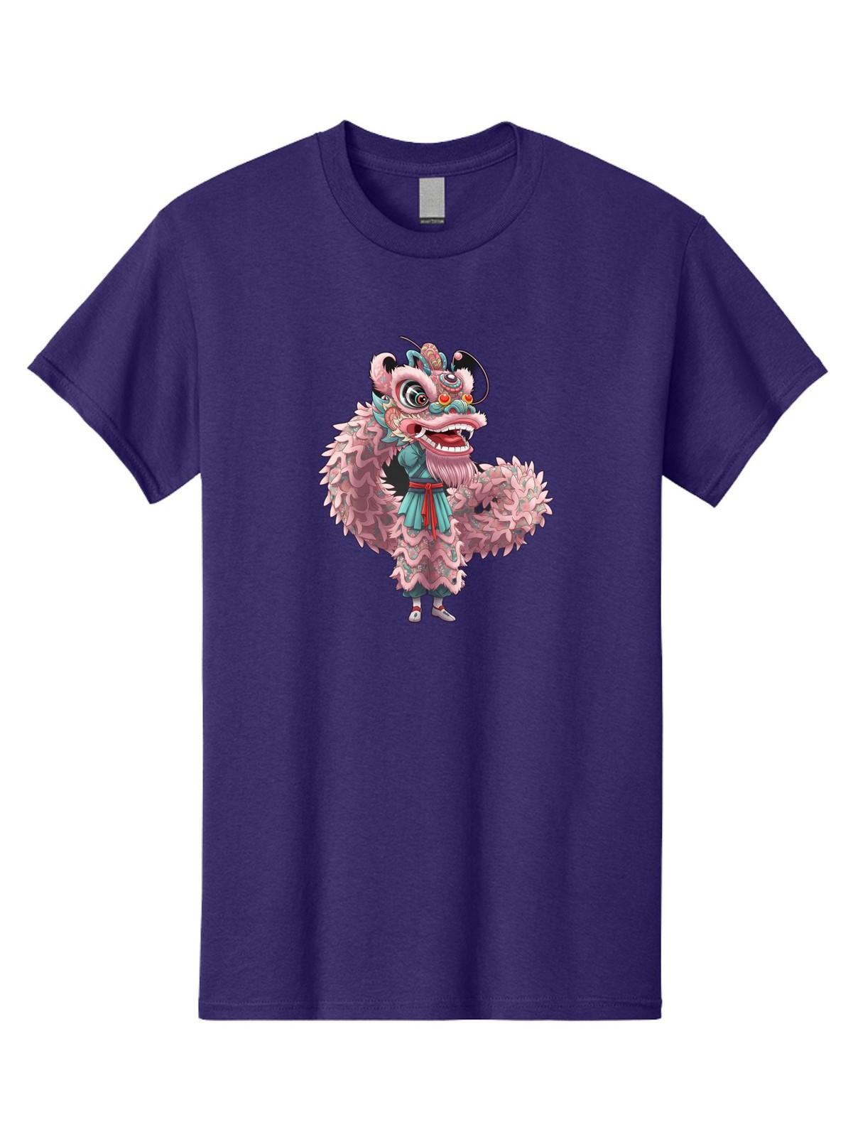 Pastel-Lion-Dance-Costume Mens Graphic Tee, 100% Cotton, Casual Summer Wear S разноцветный
