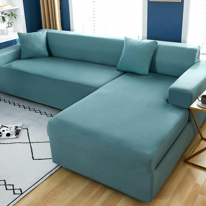 All Inclusive Sofa Cover Simple Solid Color Empress Leather Elastic Sofa Cover Fabric Suitable for All Seasons Anti Cat Scratch