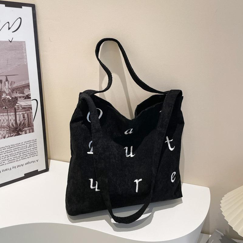 Autumn new design large capacity simple fashion embroidery letter casual messenger tote shoulder bag