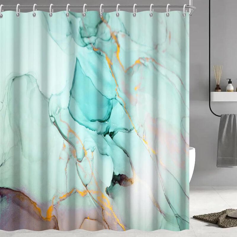 Handun Modern Aesthetic Gradient Marble Waterproof Shower Curtain