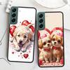 Lovely Puppy Heart Dogs Phone Case For Samsung Galaxy S22 S25 Ultra S21 S10 Plus S26 Edge S20 S23 S24 FE Cover Silicone Soft