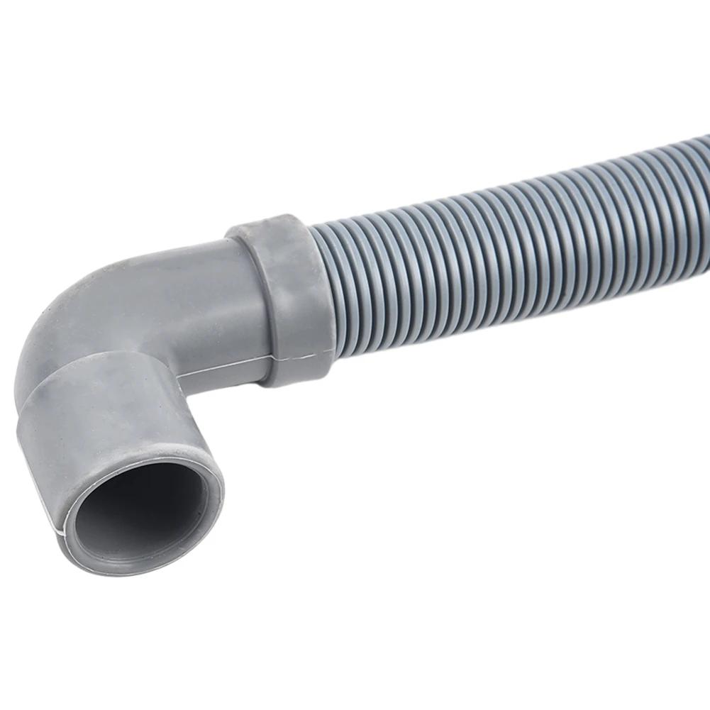 Long Drain Hose Extension Pipe For Washing Machines And Dishwashers With Anti Corrugated Design And Secure Clip Option