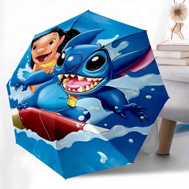 1pc Surfing Lilo & Stitch Pattern Umbrella, Fashionable, Personalized, High-Value Folding Umbrella, a Must-Have for Summer, 8-Rib Durable Ir