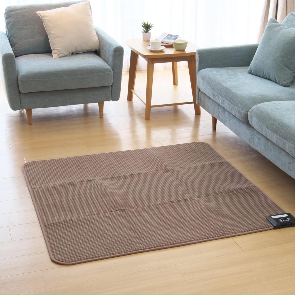KODEN Hot 1 Tatami Mat Checkered No Cover Dust Mite Slide Temperature Control VWC111-LBH One-Piece Carpet, Size, Square, Brown, Pattern, Required,