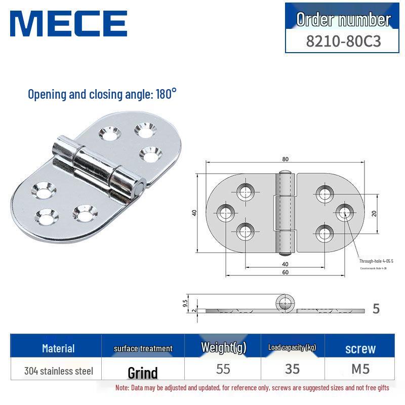 304 Stainless Steel Thickened Cabinet & Wooden Door Hinges