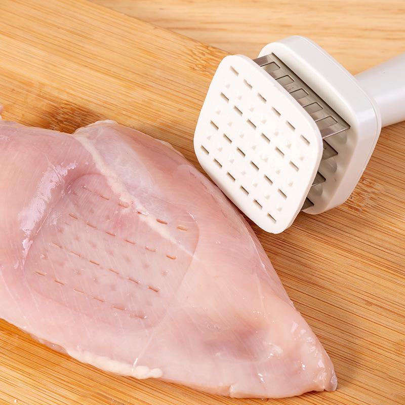 Stainless Steel Handheld Tender Meat Needle Multifunctional Kitchen Steak Perforator Manual Household Broken Tendon Meat Hammer