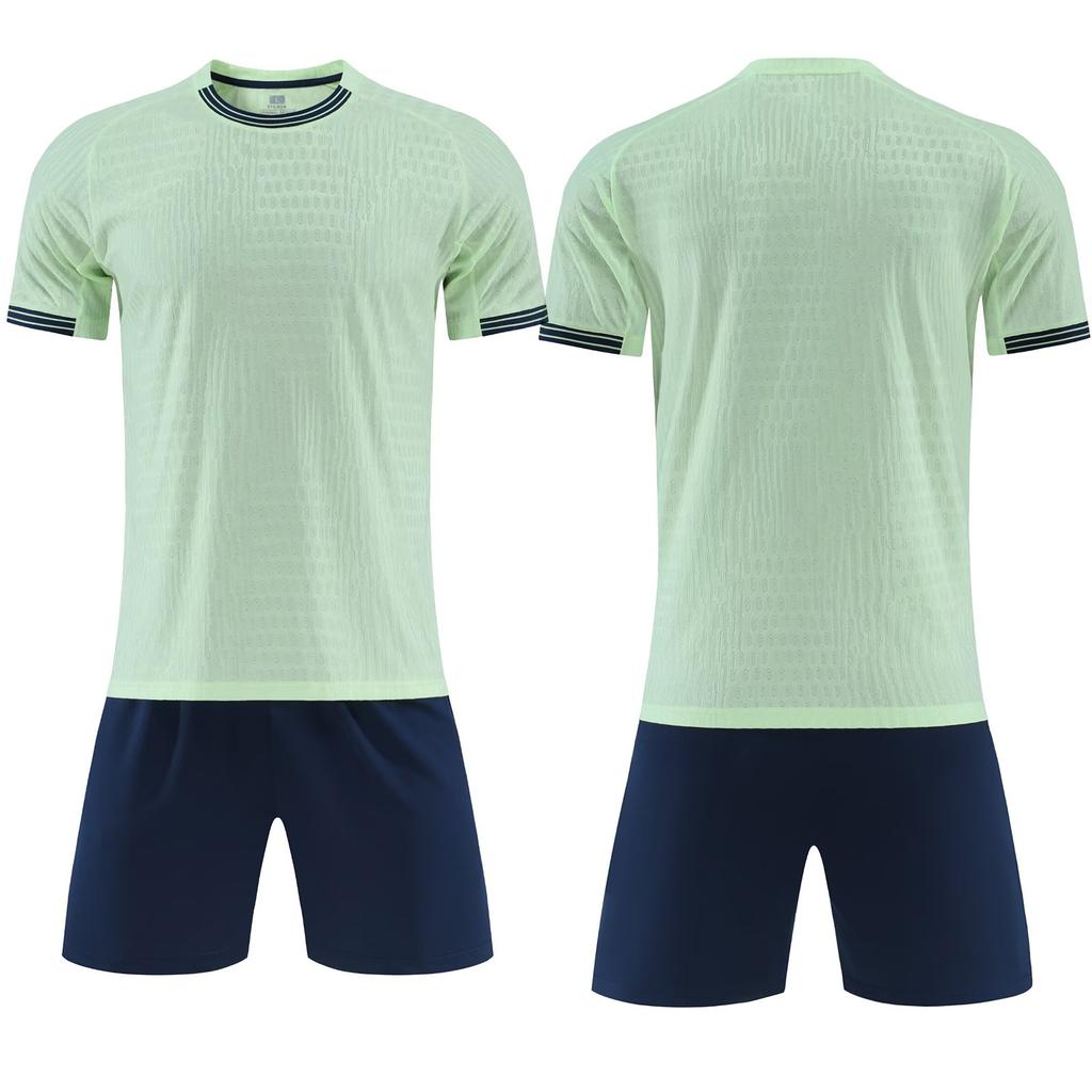 Wholesale football jersey set Customized men's and women's training short-sleeved jersey Student sports competition breathable and quick-drying