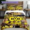 3-teiliges Bettbezug-Set (1 * Bettbezug + 2 * Kissenbezug, ohne Kern), Borussia Dortmund Print Bettwäsche-Set, Schlafzimmer-Dekoration, Ganzjahres, Geburtstagsgeschenk