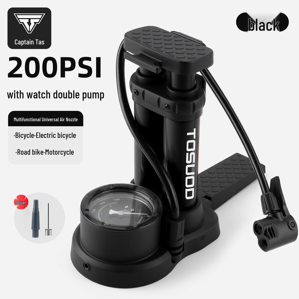 Universal High-Pressure Foot Pump for Bicycles, Cars, Motorcycles, and Sports Equipment