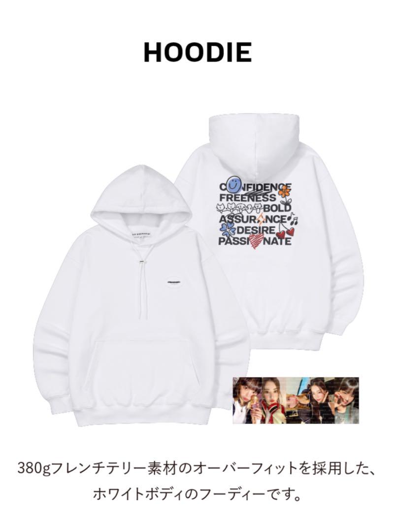 

Толстовка LE SSERAFIM Official FEARNADA вживана, розмір L, біла з фотокарткою