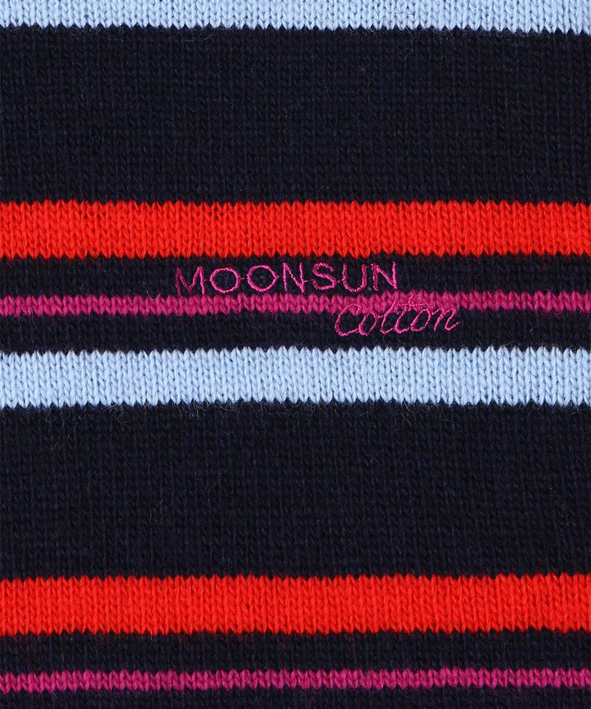 MOONSUN Mj S2 02 M.C Unisex, Stripe Wool Collar Knit / Lolli-Pop