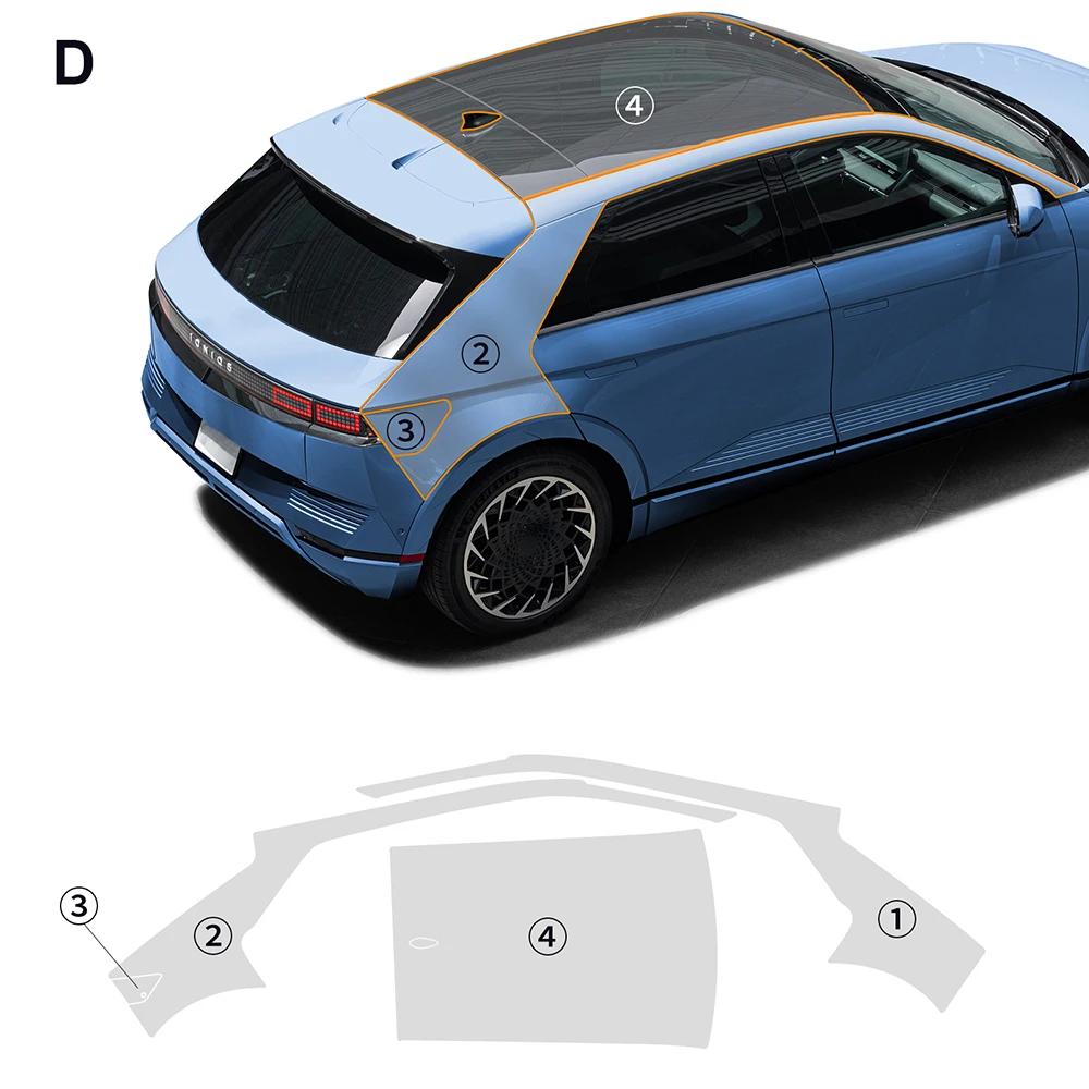 For Hyundai IONIQ 5 2022 2023 2024 9Mil TPU Scratch Resistant Car Paint Protection Film Pre-cut PPF Kit Clear Decal Accessories