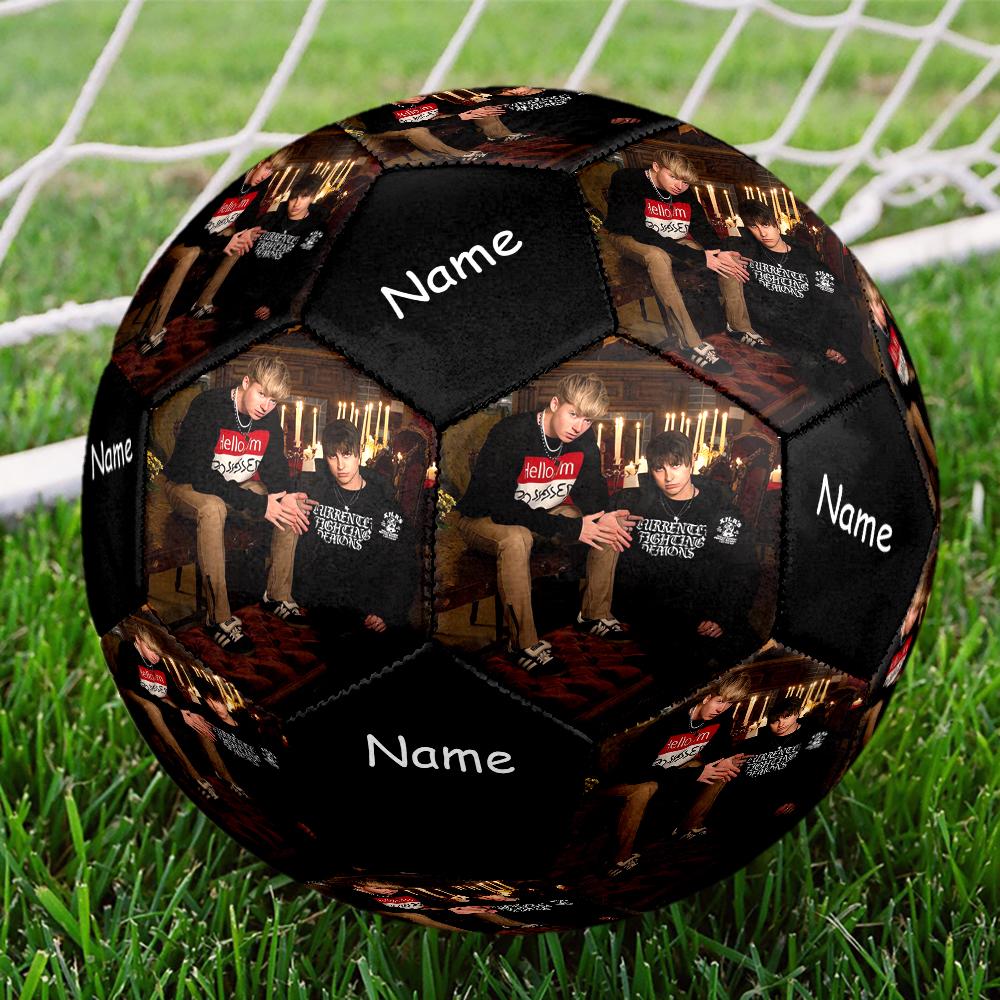 Custom Name Sam and Colby Theme Size 5 Soccer Ball, Suitable for Both Indoor and Outdoor Matches, a Gift Suitable for Everyone.
