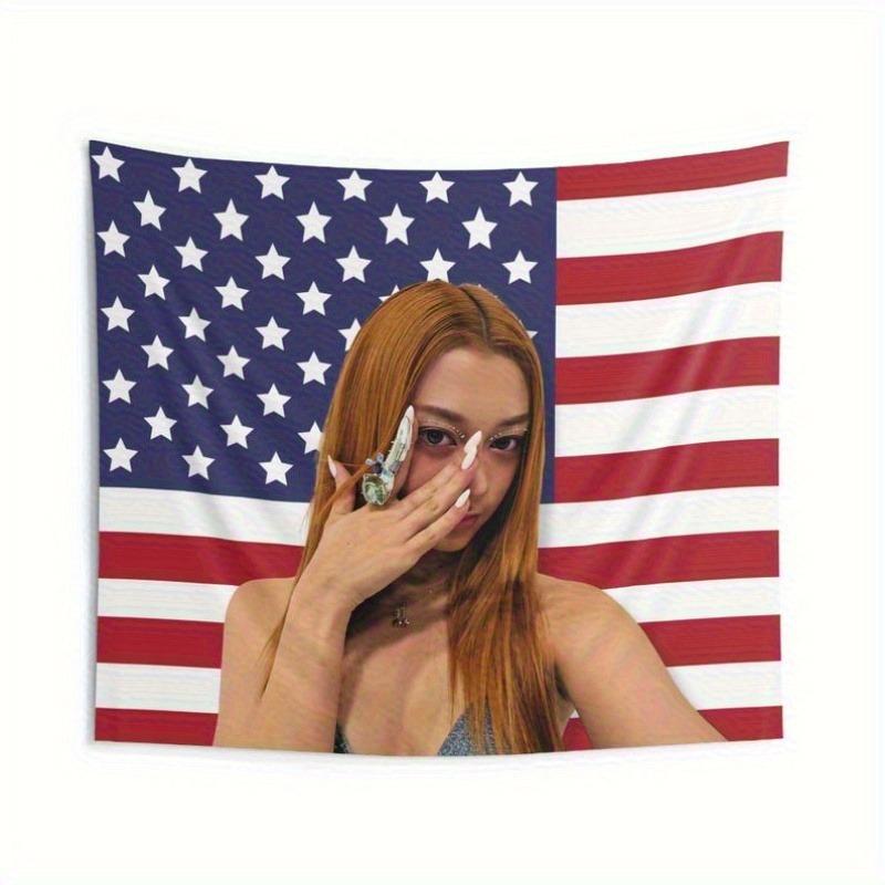 1pc Pink American Flag Tapestry Teen Dorm Bedroom Fan Gift Wall Decor