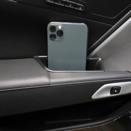 Matte Black Inner Door Armrest Storage Box Trim For  Chevrolet Corvette C7 2014+