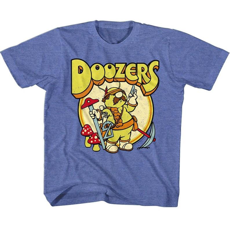 Fraggle Rock Doozers Retro Circle Royal Heather Youth T-Shirt 150