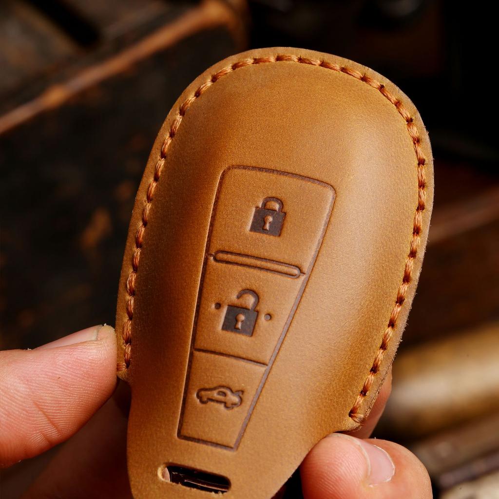 Leather Key Cover Is Suitable for Changan Suzuki Key Cover, Leather Pure Handmade High-end Car Key Bag Protective Cover.