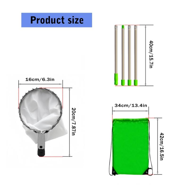 Ergonomic Orchard Fruit Harvester Extendable Poles Stainless Steel Fruit Pickers For Apples Lemon Pear Collection