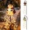 Wasserdichte LED-Rasenornamente Solar-Schneemann Gartenspießleuchte, Fließende Wasserfall-Lichterkette mit Außenhofdekorationen Stern Schneeflocke, Dekoration für