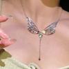 Hollow Butterfly Niche Design Movable Wings Polarized Tassel Pendant Necklace Small Bell Cold Wind Design Feeling Female