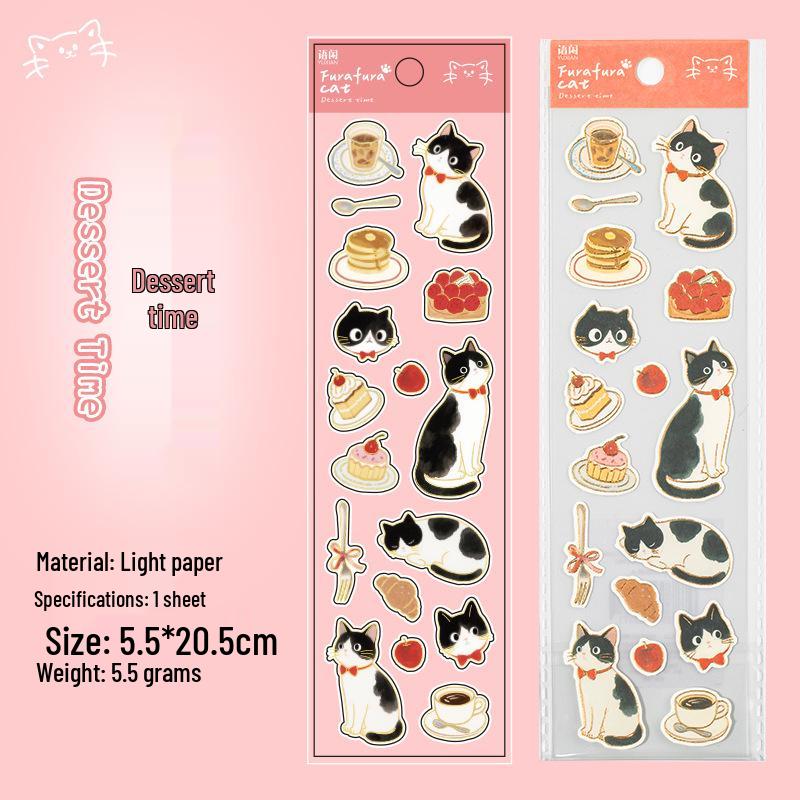 

Yuxian Cute Cat Hot Stamping Stickers for Journal and Photo Frame DIY