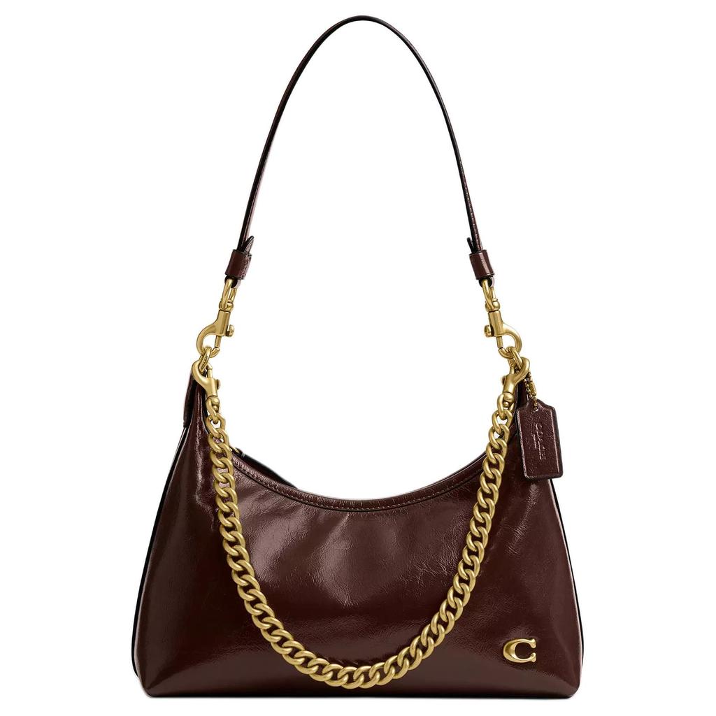 Coach Juliet 25 Metal Logo Detachable Shoulder Strap Leather Tote Bag Large Women handbags Maple CAD75-B4MPL