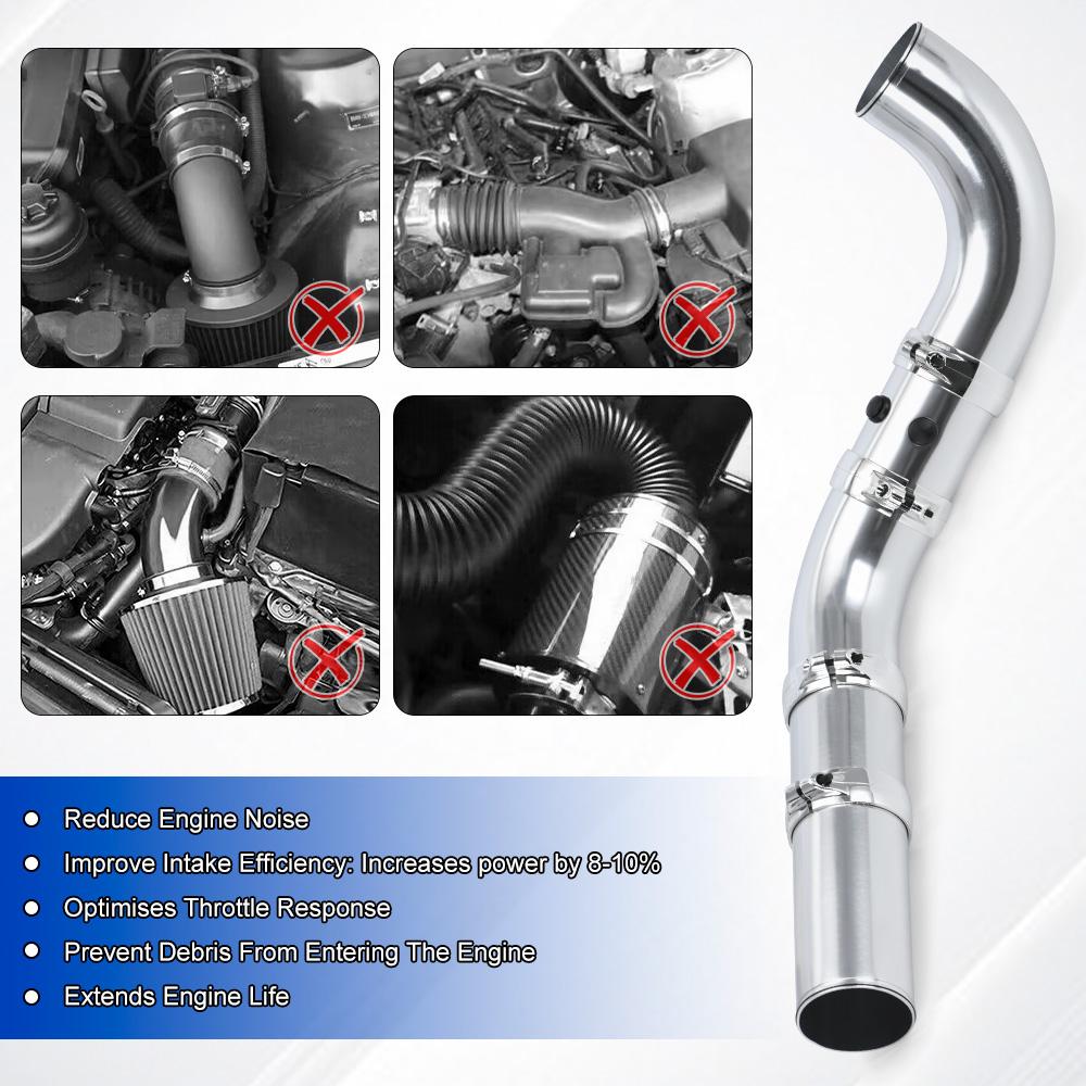 Universal 3 "76mm Air Inlet Pipe Aluminum Alloy Set Turbo Inlet Tube Direct Cold Air Filter Injection System Car Intake Pipe Set
