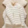 Autumn and Winter Light Round Neck V-neck Down Jacket Women's Warm Liner Short Jacket Women's Collarless Inner Tide
