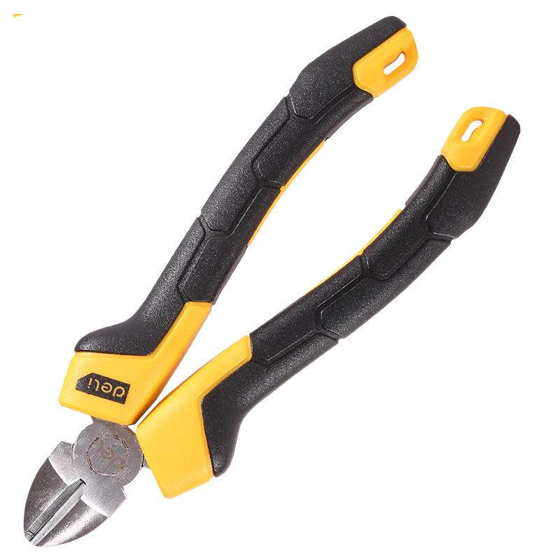 Deli Tools 6/7 Inch Professional Angled Pliers - Electrician Wire Stripping Pliers DL2206 07Z