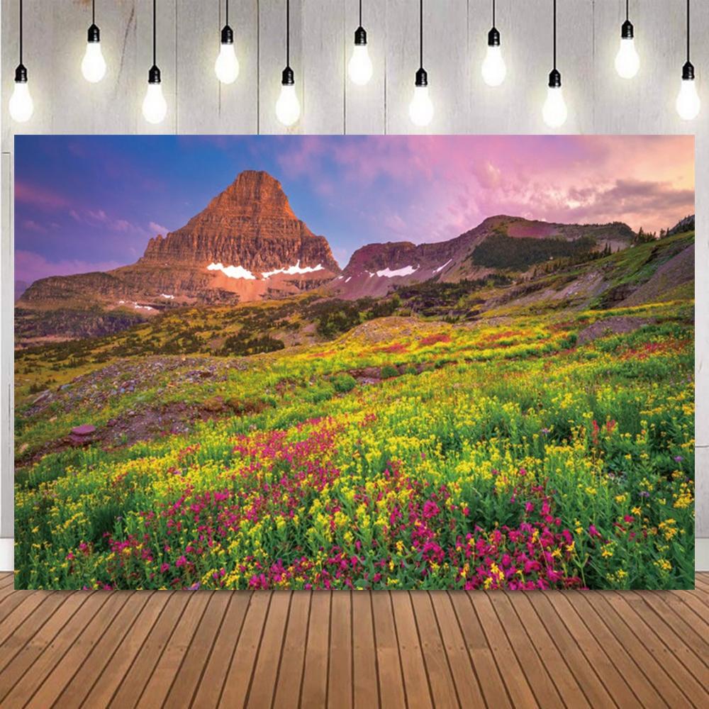 Spring Mountain Forest River Scenery Photo Backdrop Nature Landscape Portrait Shooting Home Decor Photography Background13